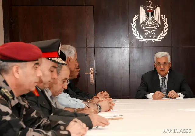 Palestinian President Mahmoud Abbas (Abu Mazen) meets with Security Chiefs in the West Bank city of Ramallah on Aug. 21, 2011. Photo by Mufeed Abu Hasnah