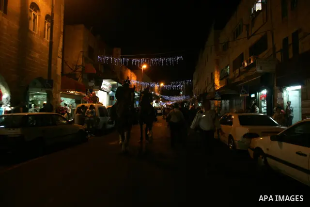 Israeli border policemen stand gaurd during the protesters from several anti-war and pro-Palestinian groups gather at Damascus Gate of the Old City of Jerusalem against Israel's ongoing military operation in the Gaza Str...