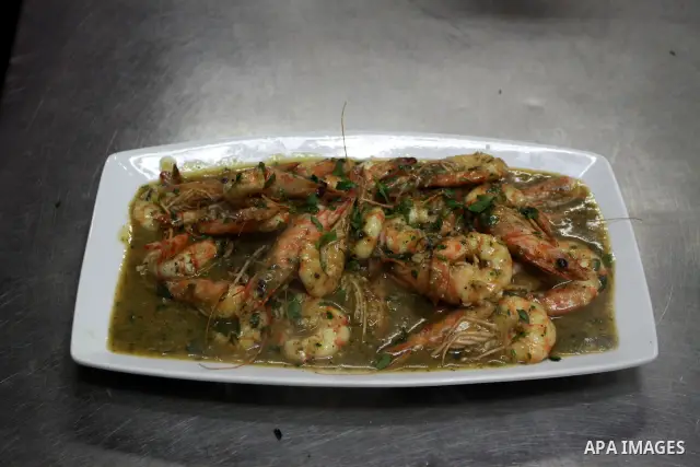 IIn this photo taken on May 5, 2011: Seafood at the Moneer abu Hassira restaurant in Gaza city, ordinary people and politicians alike are served top-class seafood at the Moneer abu Hassira restaurant, where their motto f...