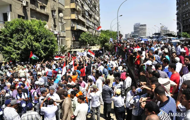 Egyptian protesters shout slogans against Israel during a protest in front of the Israeli Embassy in Cairo, Egypt, Friday, Aug.26, 2011. Hundreds of Egyptians protest the deaths of Egyptian security forces killed in a sh...