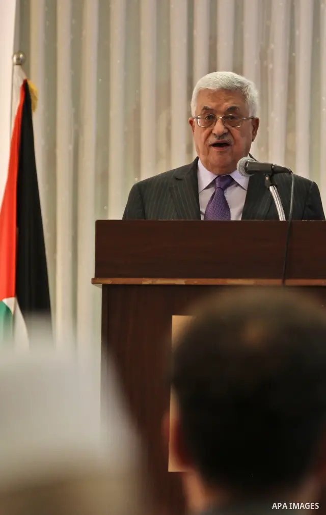 Palestinian President Mahmoud Abbas speaks during an event to mark Laylat al-Qadr in the West Bank city of Ramallah, August 27, 2011. Photo by Issam Rimawi