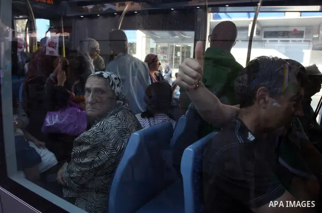 Palestinian and israeli Passengers ride a light rail train, Ten days after opened to the public in Jerusalem, on Aug. 29, 2011. The Jerusalem municipality said that a long-awaited light rail system is beginning operation...