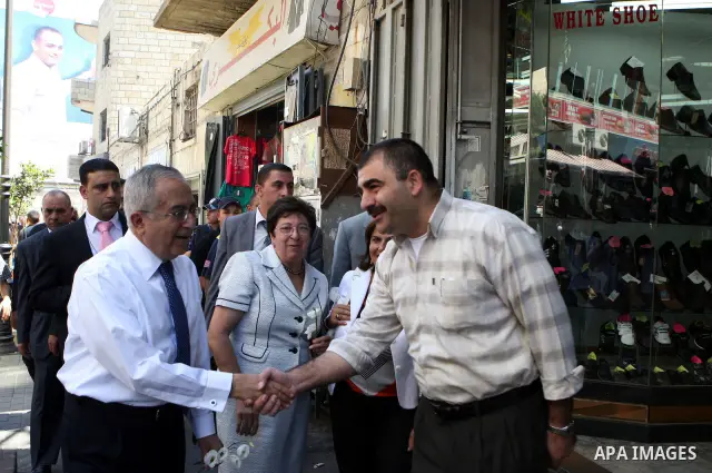 Palestinian Prime Minister, Salam Fayyad during the opening of a number of projects, in the West Bank city of Ramallah on March 2, 2011. Photo by Mustafa Abu Dayeh