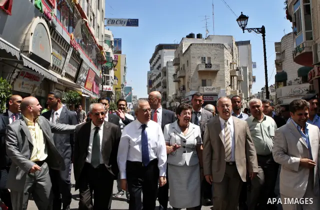 Palestinian Prime Minister, Salam Fayyad during the opening of a number of projects, in the West Bank city of Ramallah on March 2, 2011. Photo by Mustafa Abu Dayeh