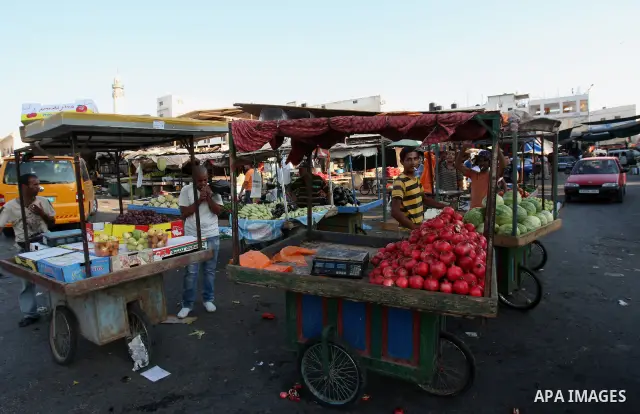 A General view of the city Jenin shows a market in the West Bank city of Jenin on September 12, 2011. Photo by Wagdi Eshtayah