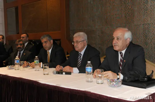 Palestinian President Mahmoud Abbas (Abu Mazen) meets with Palestinian community in U.S.A in New York on Sep. 22,2011. Photo by Mufeed Abu Hasnah