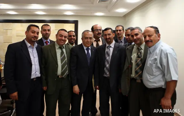 Palestinian Prime Minister, Salam Fayyad during his meeting with the governing body of the Association of academics in the West Bank city of Bethlehem on Sep. 25, 2011. Photo by Mustafa Abu Dayeh