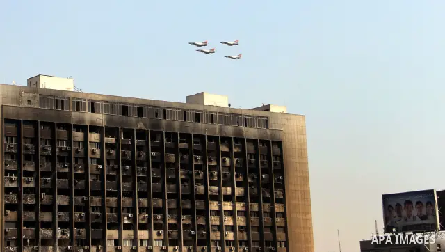 Egyptian military aircrafts fly during an air show in Cairo, Egypt Thursday, Oct. 6, 2011. Egypt marked the 38th anniversary of the Oct. 6 Arab-Israeli war in 1973 on Thursday. In 1973 Egypt and Syria took advantage of t...