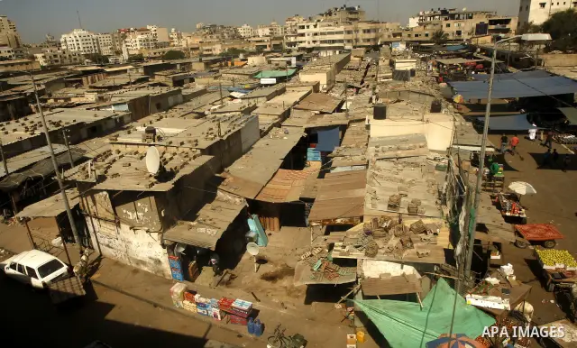 General view to the old Fras market in Gaza city on Oct. 9,2011. A Palestinian investor rented Fras from the government in Gaza Strip to establish a large mall instead of the old market which oppose with refuse and anger...