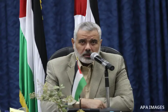 Palestinian Prime Minister in Gaza Ismail Haniyeh during his meeting with the Palestinian Government in Gaza to discuss the issue of the Palestinian prisoners jailed in Israel, in Gaza City on Oct. 11, 2011. . Photo by M...