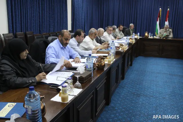 Palestinian Prime Minister in Gaza Ismail Haniyeh during his meeting with the Palestinian Government in Gaza to discuss the issue of the Palestinian prisoners jailed in Israel, in Gaza City on Oct. 11, 2011. . Photo by M...