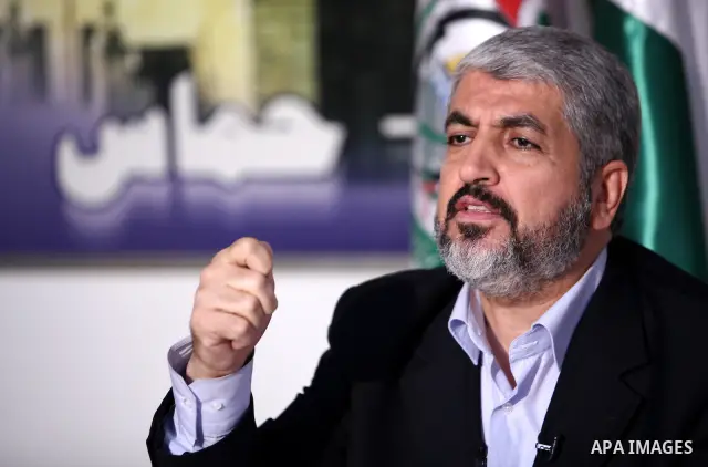 Hamas leader Khaled Mashaal, talks during a press conference on prisoner exchange deal between Israel and Hamas, in Damascus, Syria on Oct. 11,2011. Both the Islamic Hamas Movement and Israeli Prime Minister Benjamin Net...