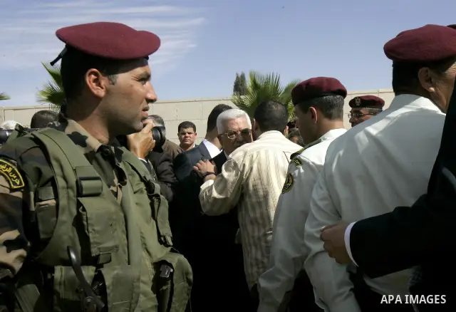 Palestinian president Mahmud Abbas welcomes hundreds of prisoners released from Israeli jails on Oct. 18, 2011 at the Palestinian Authority headquarters in the West Bank city of Ramallah. Hundreds of people gathered in R...