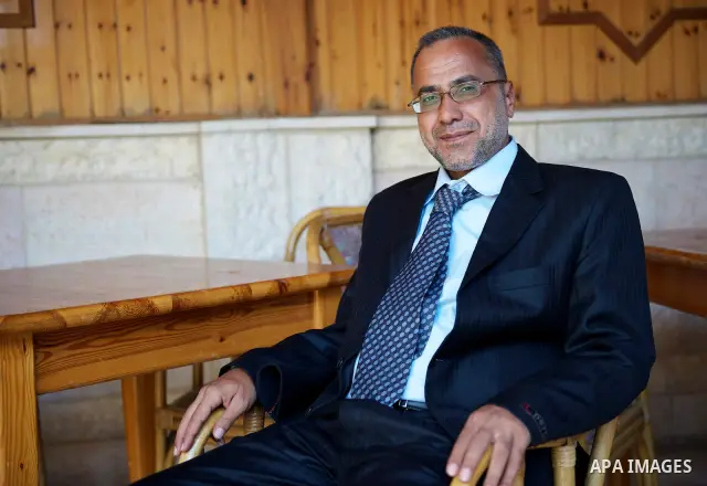 Freed Palestinian Foud Al Razem at the Palestine Hotel, where he is staying, exiled upon his release from Israeli jail, in Gaza City October 20, 2011. His two siters will come to meet him from East Jerusalem, but under t...
