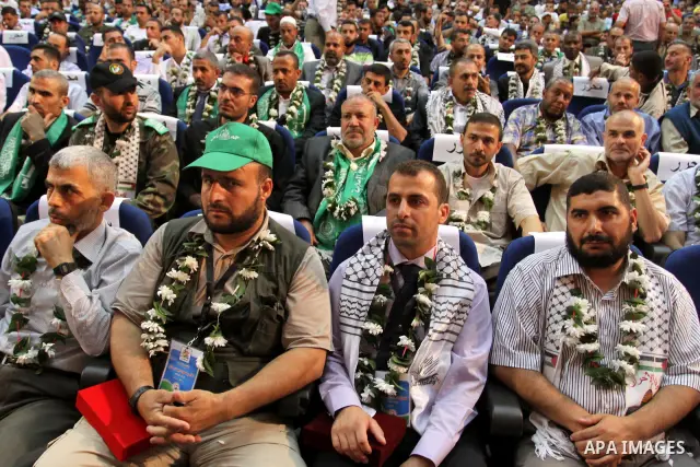 Palestinian Prime Minister in Gaza Strip, Ismail Haniyeh honors freedom prisoners at the Islamic University in Gaza City on Oct. 23, 2011. Photo by Mohammed Asad