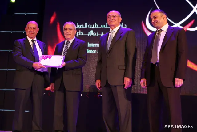 Palestinian Prime Minister Salam Fayyad during his participation in the ceremony Palestine International Award for Excellence and Innovation in Nablus city, Oct. 24. 2011. Photo by Mustafa Abu Dayeh