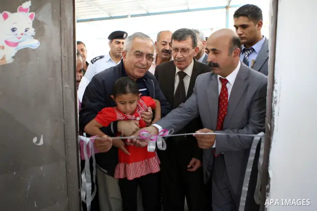 Palestinian Prime Minister Salam Fayyad atteds the opening of new projects in the West Bank city of Jericho on Oct. 26,2011. Photo by Mustafa Abu Dayeh