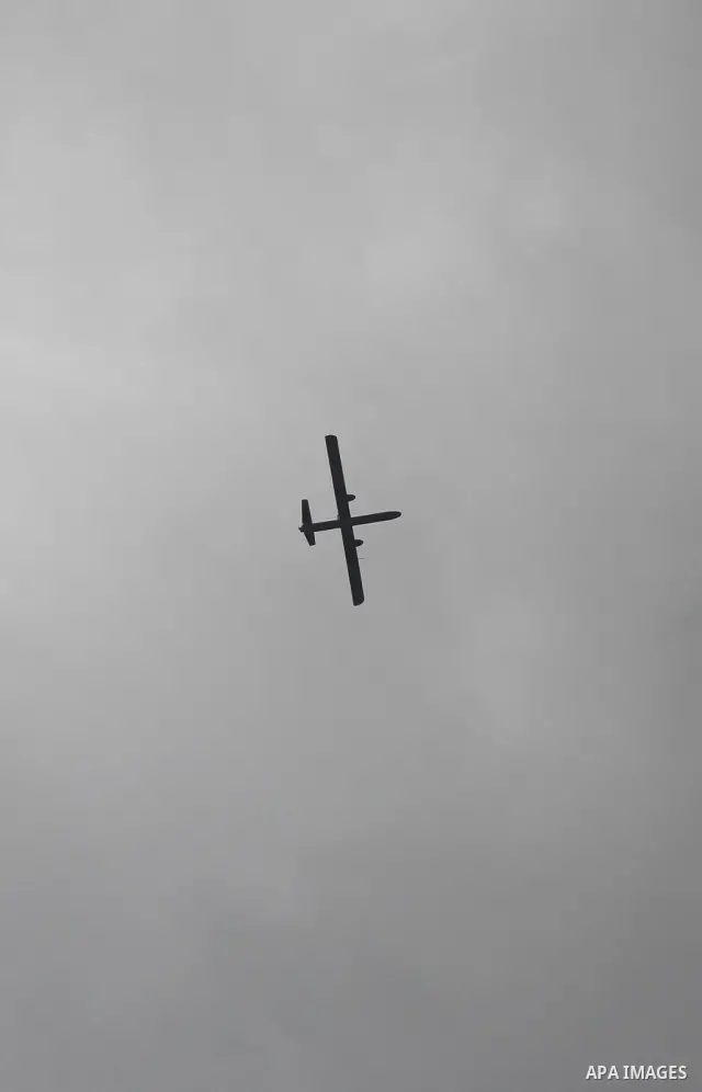 An Israeli drone is seen over the Gaza City on Oct. 30, 2011. An Egyptian-brokered truce failed to take hold on Sunday to halt violence between Israel and Gaza militants in which nine Palestinian gunmen and an Israeli ci...
