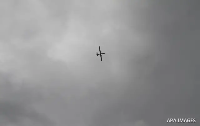 An Israeli drone is seen over the Gaza City on Oct. 30, 2011. An Egyptian-brokered truce failed to take hold on Sunday to halt violence between Israel and Gaza militants in which nine Palestinian gunmen and an Israeli ci...