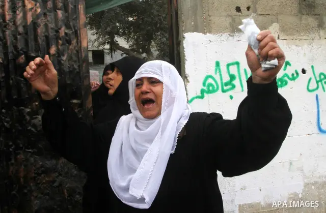 Relatives of Palestinian Islamic Jihad militant during his funeral in Gaza City on Oct. 30, 2011, killed during Israeli air raids late last night. The Islamic Jihad said it would observe an Egyptian-brokered truce in and...