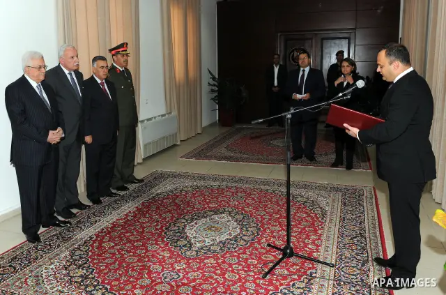 Palestinian President Mahmoud Abbas (Abu Mazen) during accept the credentials of a number of ambassadors today in Ramalla on Nov. 05, 2011. Photo by Mufeed Abu Hasnah