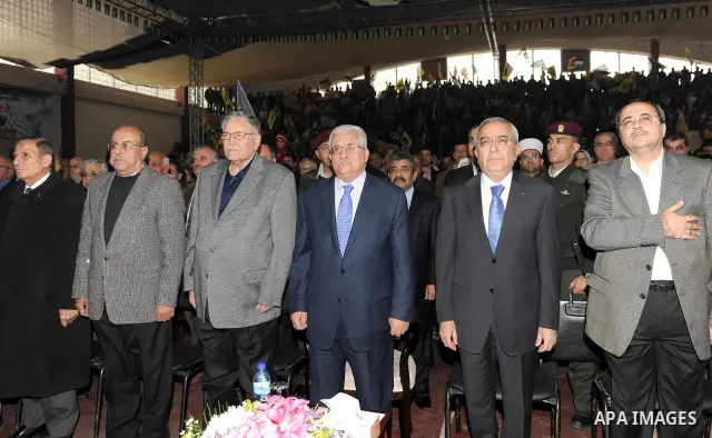 Palestinian leader Mahmud Abbas attends a celebration on November 16, 2011 in the West Bank city of Ramallah. The celebration was timed to mark seven years since the death of veteran leader Yasser Arafat and the 23rd ann...