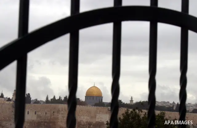 A view for the Dome of the Rock and Al-Aqsa Mosque compound, Islam's third holiest site, in Jerusalem's old city on November 18, 2011. Photo by Mahfouz Abu Turk