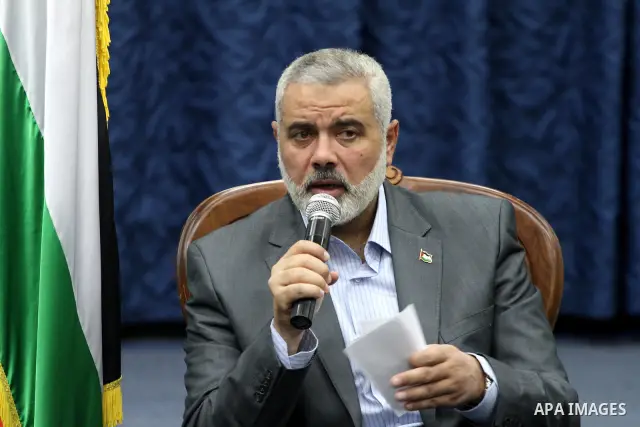 Palestinian Prime Minister in Gaza Strip, Ismail Haniyeh, receives the delegation of Latin America and the deputies of Latin America in Gaza City on Nov. 24, 2011. Photo by Mohammed Asad