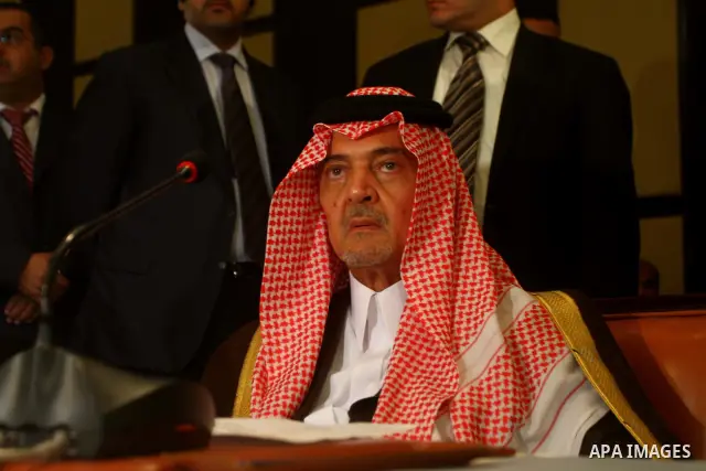 Saudi Arabian Foreign Minister Prince Saud Al-Faisal attends a ministerial meeting at the Arab League headquarters on Syria in Cairo on November 24, 2011. Arab foreign ministers have invited Syria to sign an agreement by...