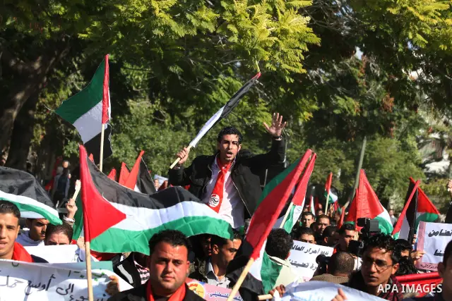 Palestinians take part in a rally in Gaza City marking the U.N.'s International Day of Solidarity with the Palestinian People November 29, 2011. Photo by Majdi Fathi