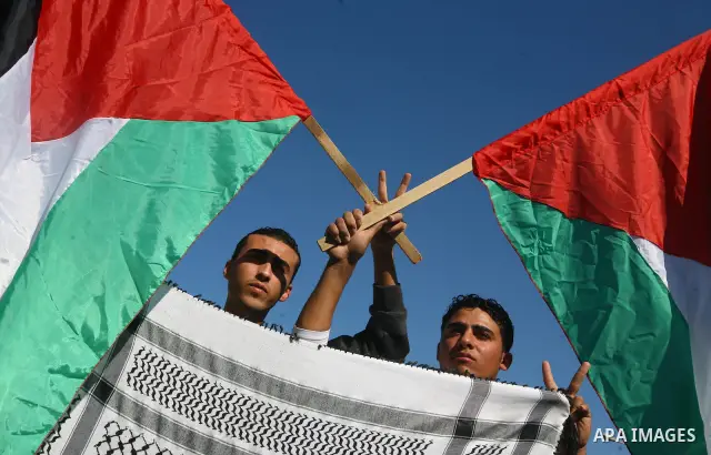 Palestinians take part in a rally in Gaza City marking the U.N.'s International Day of Solidarity with the Palestinian People November 29, 2011. Photo by Majdi Fathi