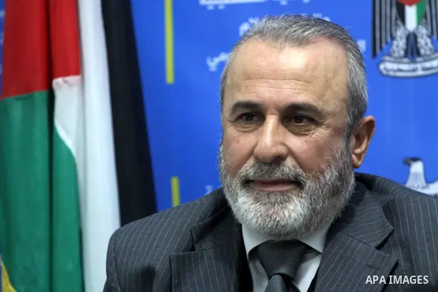 Palestinian official Of the Supreme Judicial, Abed Al Rao'f El Halabi, speaks during a press conference in Gaza City, on Nov. 30, 2011. Photo by Mohammed Asad