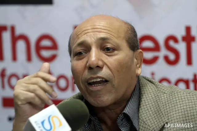 Members for Palestinian journalists during a workshop with political analyst, Helmi Mosa, in Gaza City, on DEC. 03, 2011. Photo by Mohammed Asad