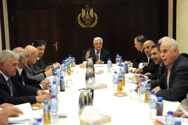 Palestinian President, Mahmoud Abbas (Abu Mazen), chairs the meeting of of the Central Committee of the Palestine National Liberation Movement (Fatah) in the West Bank city of Ramallah on Dec. 06, 2011. Photo by Mufeed A...
