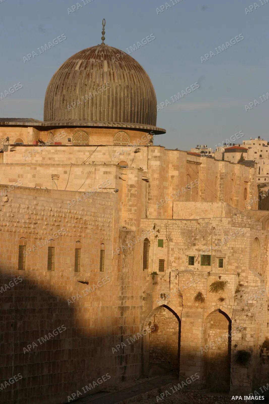 A general view shows the Mughrabi ramp leading from the plaza by the Western Wall to the Al-Aqsa Mosque compound in the old city of Jerusalem on Monday, Dec. 12, 2011. Israel on Monday closed the footbridge it deemed uns...