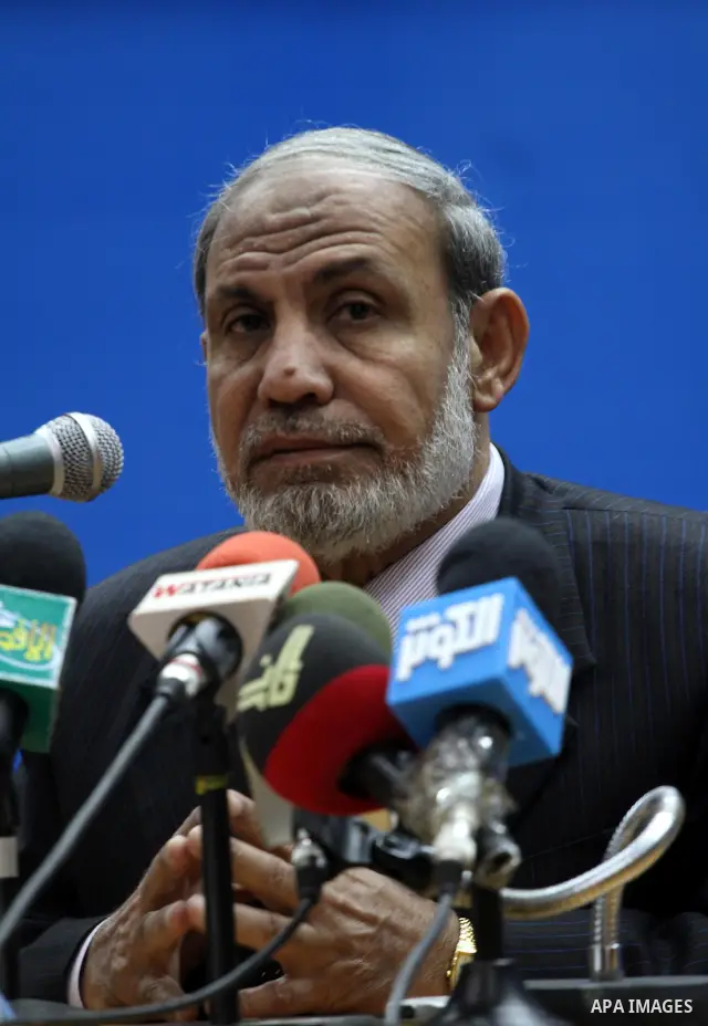 Palestinian Hamas leader, Mahmoud al-Zahar speaks to media during a conference at the Islamic University in Gaza city on Dec. 13,2011.. Photo by Mohammed Asad