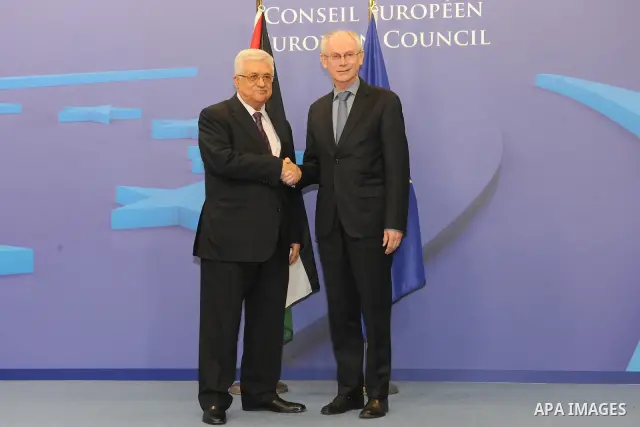 Palestinian President Mahmoud Abbas during a meeting with a head of the European Union in Brussels, Dec. 14, 2011. Palestine was admitted as a member of the U.N. Educational, Scientific and Cultural Organization in an Oc...