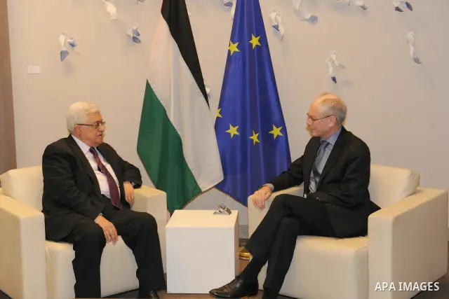 Palestinian President Mahmoud Abbas during a meeting with a head of the European Union in Brussels, Dec. 14, 2011. Palestine was admitted as a member of the U.N. Educational, Scientific and Cultural Organization in an Oc...