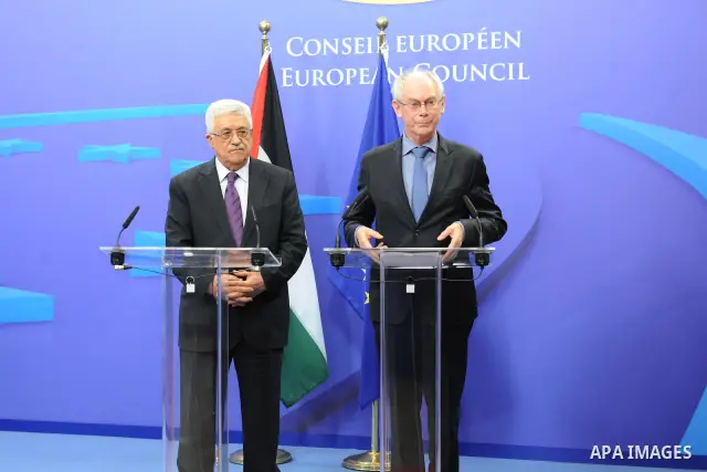 Palestinian President Mahmoud Abbas during a meeting with a head of the European Union in Brussels, Dec. 14, 2011. Palestine was admitted as a member of the U.N. Educational, Scientific and Cultural Organization in an Oc...