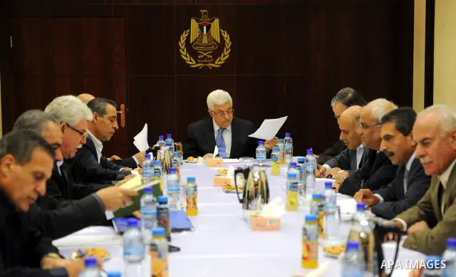 Palestinian President, Mahmoud Abbas (Abu Mazen), chairs the meeting of of the Central Committee of the Palestine National Liberation Movement (Fatah) in the West Bank city of Ramallah on Dec. 17, 2011. Photo by Mufeed A...