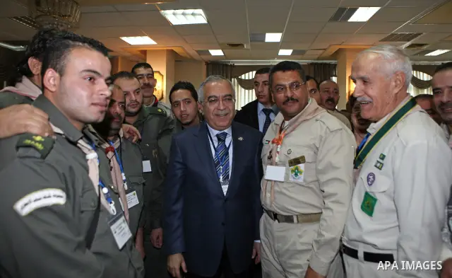 Palestinian prime minister, Salam Fayyad, attends conference of the scout movement in Palestine, in the West Bank city of Ramallah on Dec. 17, 2011. Photo by Mustafa Abu Dayeh