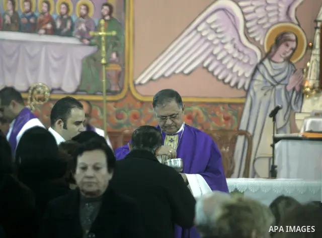 Latin Patriarch of Jerusalem Fouad Twal arrives at at Deir al-Laten Church in Gaza City December 18, 2011, to attend a celebration with Palestinians ahead of Christmas. Photo by Yasser Fathi