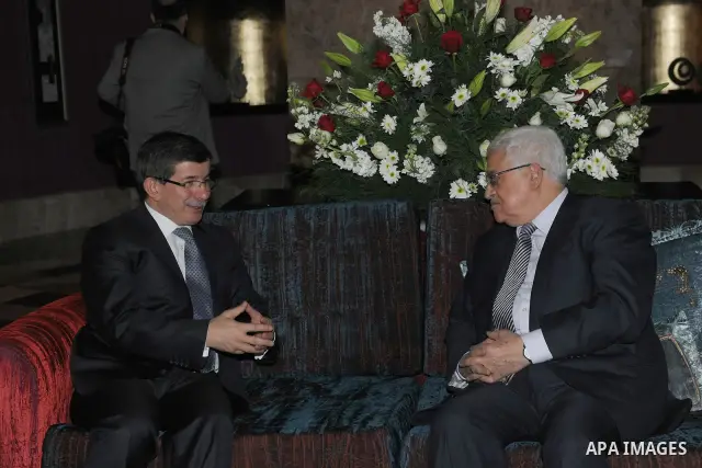 Palestinian President, Mahmoud Abbas (Abu Mazen) meet with the Turkish Foreign Minister Ahmed Daoud Ihsanoglu in Konya City in Turkey on Dec. 19, 2011. Photo by Thaer Ghanaim