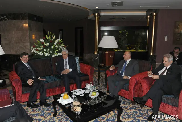 Palestinian President, Mahmoud Abbas (Abu Mazen) meet with the Turkish Foreign Minister Ahmed Daoud Ihsanoglu in Konya City in Turkey on Dec. 19, 2011. Photo by Thaer Ghanaim