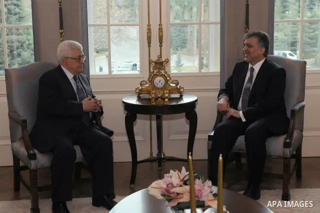 Palestinian President, Mahmoud Abbas (Abu Mazen)during a meeting with Turkish President Abdullah Gul in the Turkish capital Ankara on Dec 20, 2011. Photo by Thaer Ghanaim