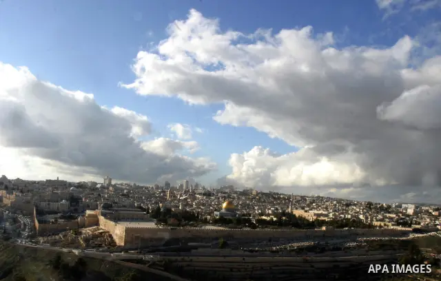General view overlooking east Jerusalem, Monday, Dec. 26, 2011. Palestinians were prepared to compromise over two of the toughest issues, Jerusalem and refugees, during peace talks in 2008. Photo by Mahfouz Abu Turk