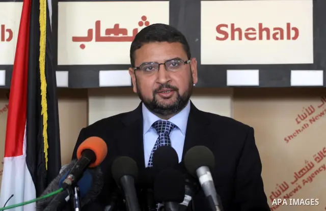 The Palestinian spokesman of Hamas, Sami Abu el- Zohri, delivers speech during a press conference in the third anniversary of the war Gaza in Gaza city on Dec. 27,2011. Photo by Mohammed Asad