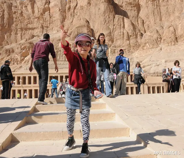 Foreign tourists during thier tour in the Tourism places at the luxor, Before the start of the Christmas Christians, in Egypt on Dec. 27, 2011. Photo by Ahmed Asad