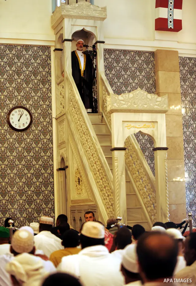 Palestinian prime minister in Gaza Strip, Ismail Haniyeh attends Friday prayers in Alnor in the Sudan's capital of Al-Khartoum on December 30, 2011. Photo by Mohamad Ostaz