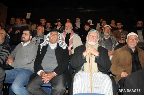 Palestinian National and Islamic leaders in Jerusalem attend a press conference to discuss the visit of U.S. President Barack Obama to Jerusalem next month, in Jerusalem on February 24, 2013. Photo by Mahfouz Abu Turk